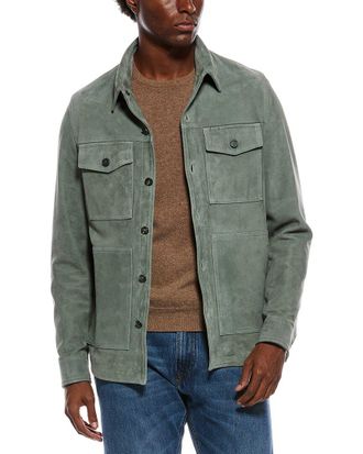 Isaia Suede Shirt Jacket