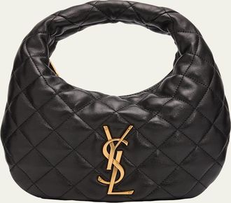 Saint Laurent Icarino Baby YSL Quilted Leather Hobo Bag