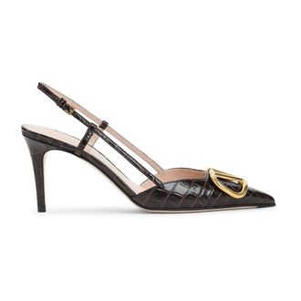Valentino Garavani Pumps, female, Brown, Size: 10 US VLogo Signature Slingback Pump