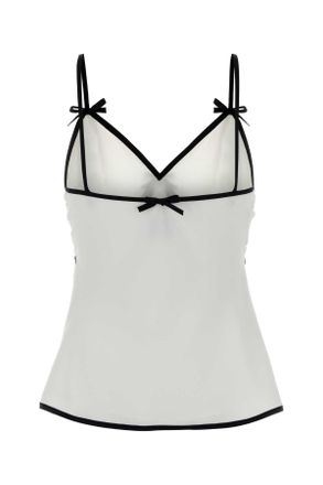 Moschino Womens White Crepe Top Bianco Maglie Sweater