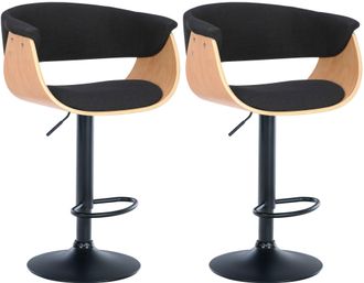 Clp Clp - Set De 2 Taburetes De Bar Vestal Natural/negro Tela