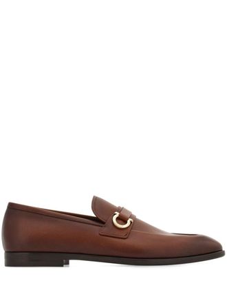 Ferragamo Gancini-plaque loafers - Brown