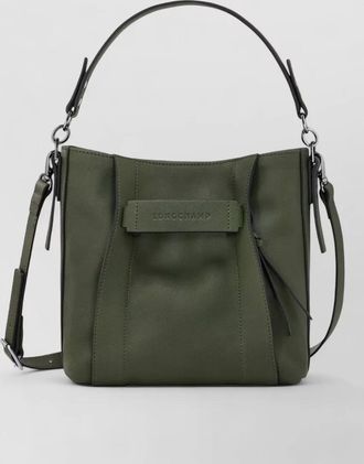 Longchamp bucket bag top handle adjustable detachable strap