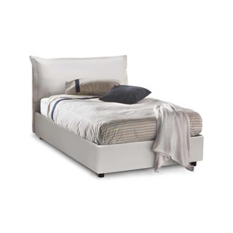 Talamo Italia Cama tama&ntilde;o queen en ecopiel blanca 120x190 cm