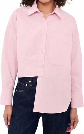 Secular Carter Striped Poplin Button-Down Shirt In Pink Stripe
