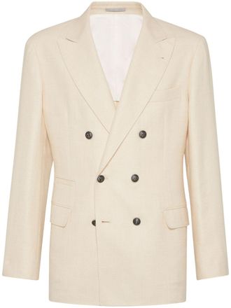 Brunello Cucinelli Gedeconstrueerde blazer met chevron patroon - Beige