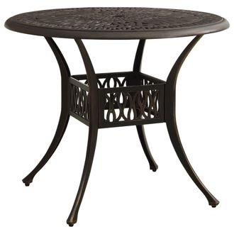 vidaXL Mesa De Jard&iacute;n Aluminio Fundido Color Bronce 90x90x74 Cm Vidaxl