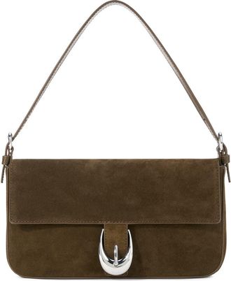 Staud Harlow Suede Shoulder Bag in Truffle at Nordstrom