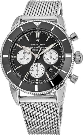 Breitling Superocean Heritage B01 Chronograph 44 Automatic Black Ceramic Steel Mens Watch AB0162121B1A1