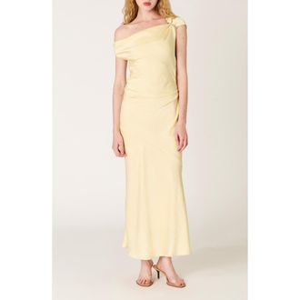 Nia Hiedra One-Shoulder Gown in Butter at Nordstrom, Size X-Large