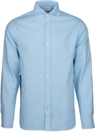 Swims Santorini Stretch Linen & Cotton Button-Up Shirt in Spray Blue at Nordstrom, Size Xx-Large