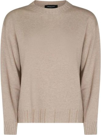 Fabiana Filippi Mad 216F028 Trui - Dames - Ronde hals truien - Bruin - 2XS - Nylon - Truien & Vesten