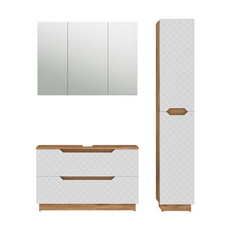Vicco Juego De Muebles De Ba&ntilde;o De 3 Piezas Lotta, Blanco, 3 Piezas, Vicco