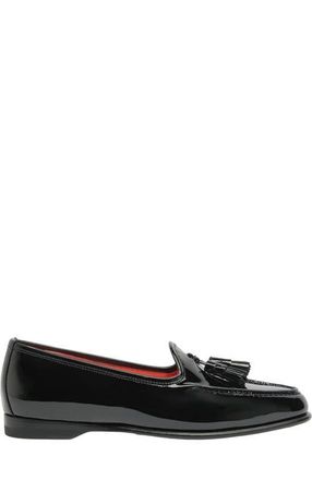 Santoni Womens Andrea Black Patent Tassel Loafer at Nordstrom, Size 37