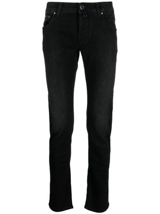 Jacob Cohen contrasting-pocket skinny trousers - Black