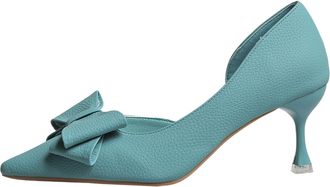 Generic Elegant Womens Bow Tie Strap High Heel Sandals Fashion Summer Dressy Footwear with Comfortable Slim Design for Evening Outings (Blue, 5.5)