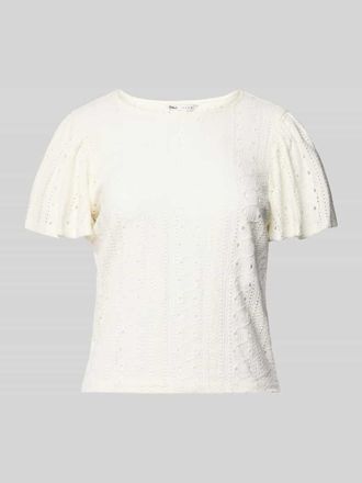 Only Regular Fit T-Shirt mit Lochstickmuster Modell RIVERSIDE in Offwhite, Gr&ouml;&szlig;e XL