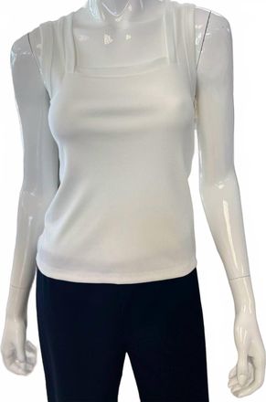 Fifteen Twenty Womens Mindy Square Neck Tank Top In White