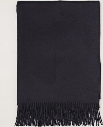 Max Mara Sciarpa Baci in puro cashmere con logo ricamato e frange