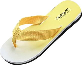 Generic Business Shoes Mens 45 Mens Flip Flops Flat Bottom Lightweight Non-Slip Colour Gradient Comfortable Indoor and Outdoor Beach Style Shoes Mens Flag, ye