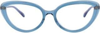 POMELLATO Novelty 53mm Cat Eye Optical Glasses in Light Blue Transparent at Nordstrom Rack