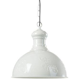 Beliani Lampada a Sospensione in Metallo Color Bianco Sporco Stile Industriale Didessa