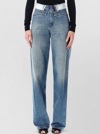 Maison Margiela denim trousers layered trompe l oeil waistband