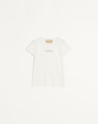 Valentino T-Shirt In Cotone Donna AVORIO XS