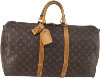 Louis Vuitton Pre-owned Weekend Bags, female, Brown, Size: ONE SIZE Pre-owned Canvas Weekend Bag