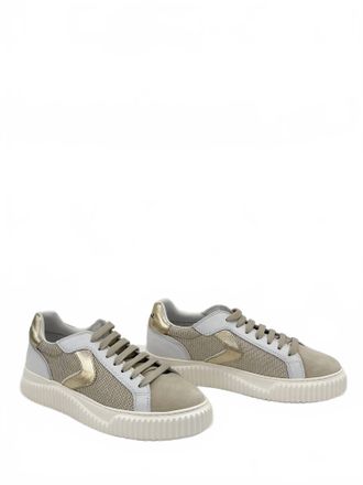 Voile Blanche Womens Lipari Round Toe Sneakers In Sand White