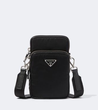 Prada Re-Nylon and Saffiano leather phone pouch