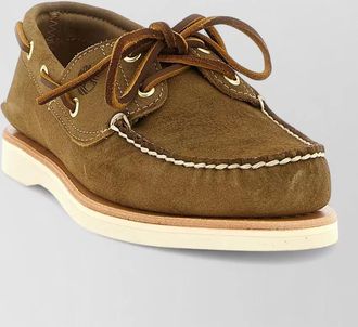 Timberland boat shoes contrast stitching eyelet detailing rubber sole