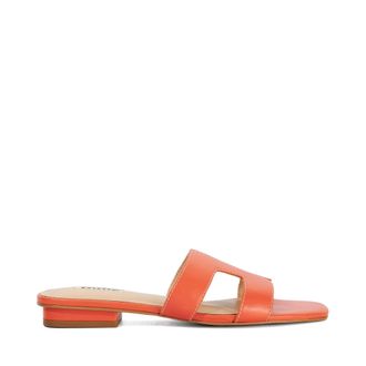 Dune London Womens Ladies Loupe - Smart Slider Sandals - Orange Leather - Size UK 3