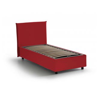 Dmora Talamo Italia - Cama Individual Cira, Cama Contenedor Con Revestimiento De Tela, 100% Made In Italy, Apertura Frontal, Adecuado Para Colch&oacute;n Cm 90x200