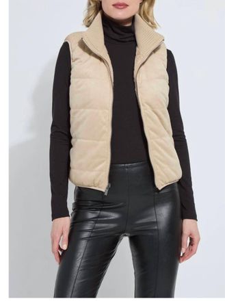 Lyss&eacute; Petra Reversible Puffer Sweater Vest In Blond Wood
