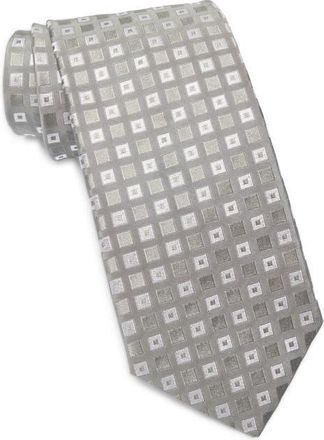 BOSS Geometric Silk Tie in Open Grey at Nordstrom