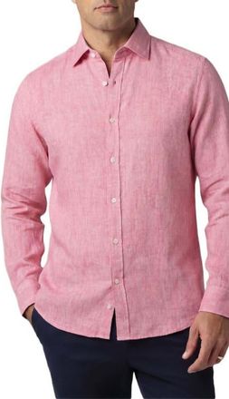 Robert Talbott Morgan Linen Shirt in Pink at Nordstrom, Size Small - 34