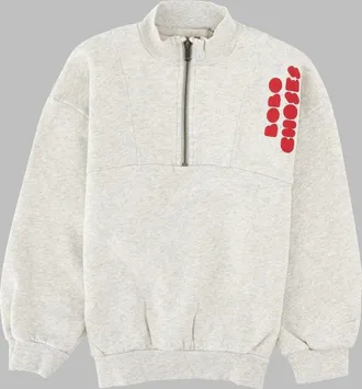 Bobo Choses Cotton Zip-Up Sweatshirt - Gray