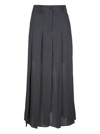 Brunello Cucinelli pleated maxi skirt - Grey