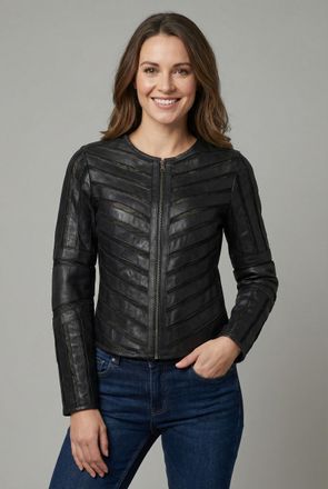 Mauritius Lederjacke MAURITIUS MWSuri, Damen, Gr. 3XL, schwarz, Obermaterial: 100% Schafsleder. Futter: 92% Polyester, 8% Elasthan, unifarben, regular fit norma