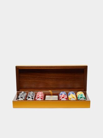 Giobagnara Leather and Wood Poker Set