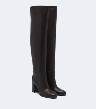 Gianvito Rossi Leather over-the-knee boots