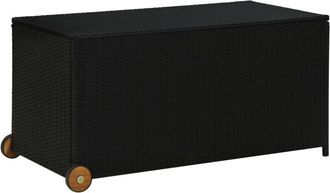 vidaXL Caja de almacenaje de jardín ratán sintético negro 120x65x61 cm Vidaxl