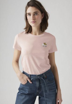 Levi's T-Shirt LEVIS THE PERFECT TEE, Damen, Gr. XS (34), lse_butterfly on daisy crystal pink, Single Jersey, Obermaterial: 100% Baumwolle, normal, Rundhals,