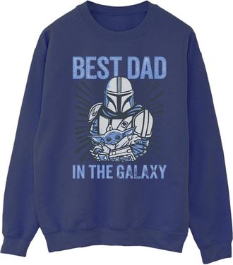 Star Wars Mandalorian Best Dad Galaxy Sweatshirt Heren (Marineblauw)