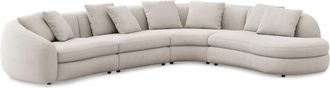 Castlery Fable Extended Chaise Sectional Sofa Right Facing Customized, Performance Fleece Cream, Spill Resistant, Ultra Deep Seats for Sofas by Castlery