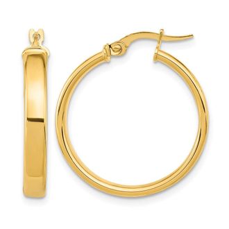 Diamond2Deal 14K Yellow Gold Round Hoop Earrings 25mm