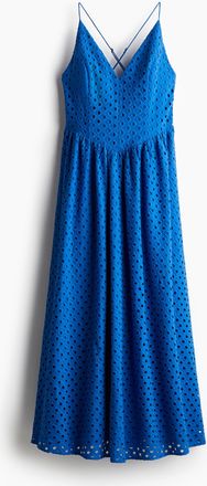 H&M Trägerkleid mit Broderie Anglaise - Blue