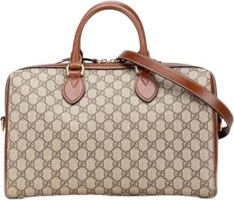 Gucci Pre-owned Handbags, female, Brown, Size: ONE SIZE Pre-owned Canvas Handbag