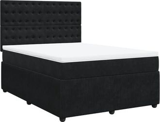 vidaXL Vidaxl - Cama Box Spring Con Colch&oacute;n Terciopelo Negro 160x200 Cm